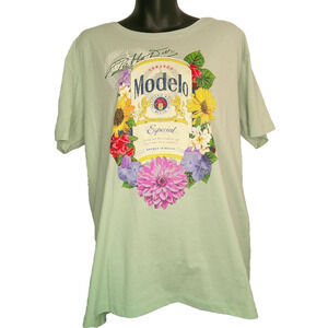 Modelo Cerveza T-shirt Mint Green Women's Medium NEW